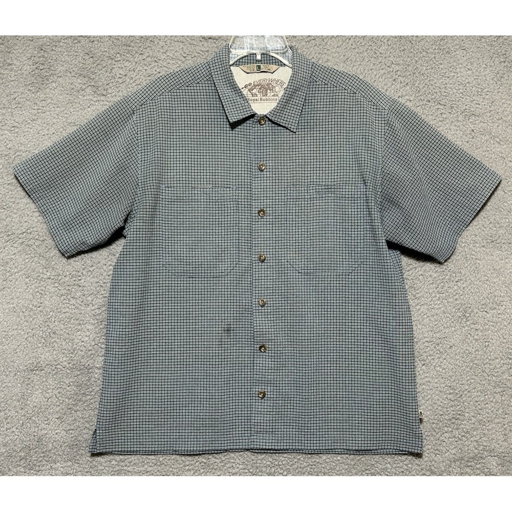 Royal Robbins Go Everywhere Button Down Hiking‎ Shirt Mens Size M Blue